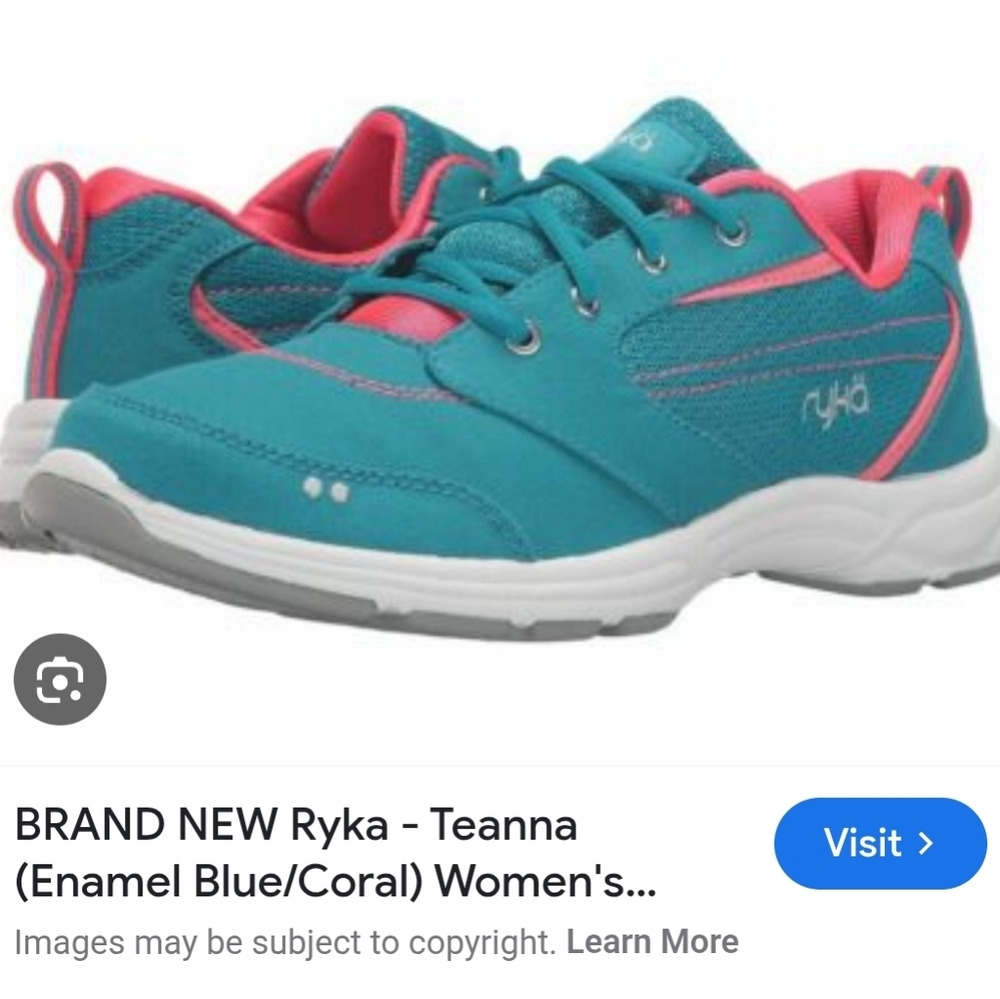 Ryka Teanna Teal Coral Walking Training Sneakers Women’s 6